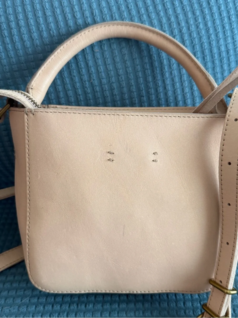 Madewell Cream Mini Top-Handle Crossbody